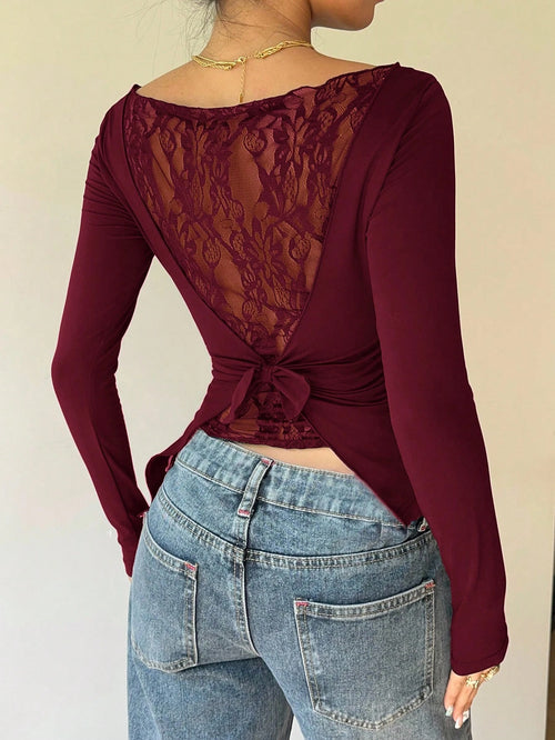 Asymmetric Lace Top – Elegant & Feminine