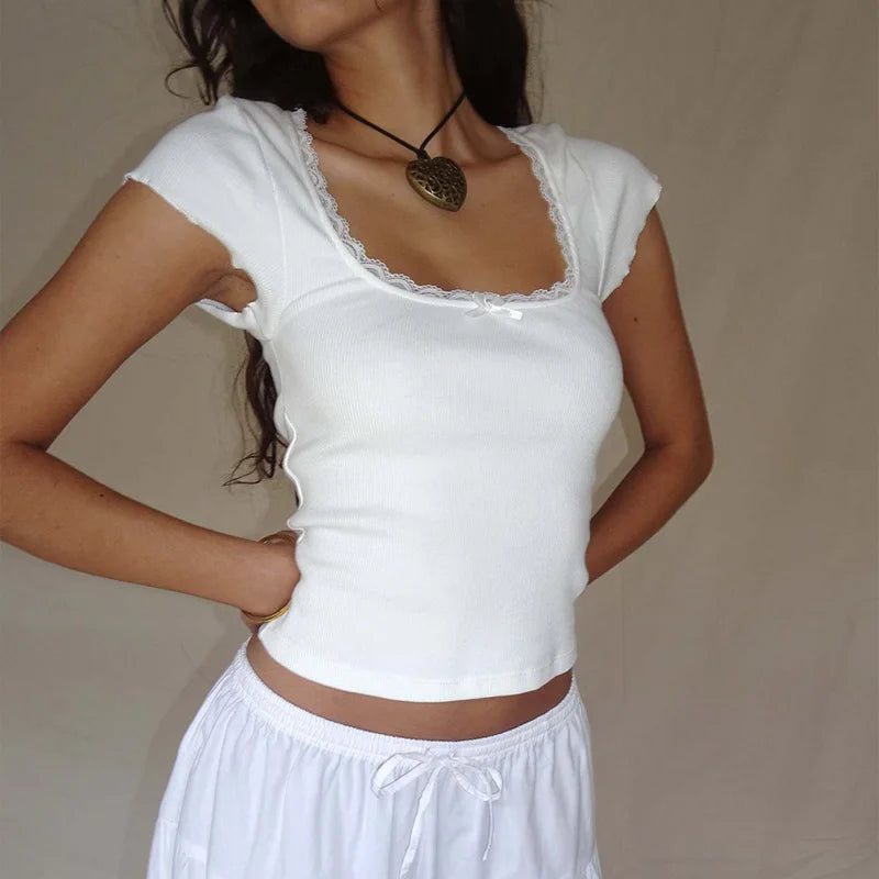 Nora Classic White Crop Top